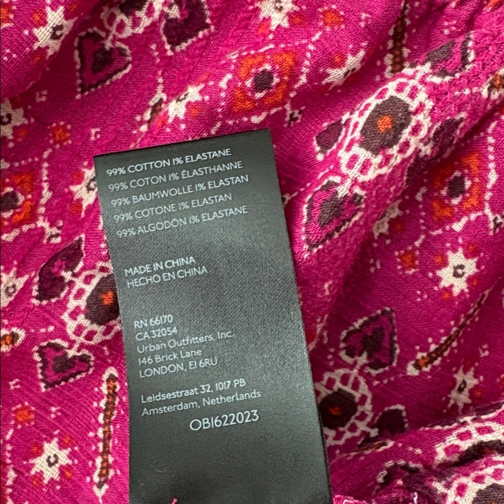 ANTHROPOLOGIE pink patterned blouse - Picture 3 of 8